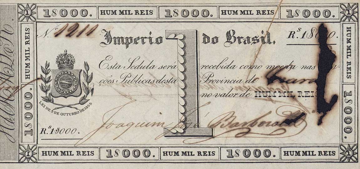 Front of Brazil pA151a: 1 Mil Reis from 1889