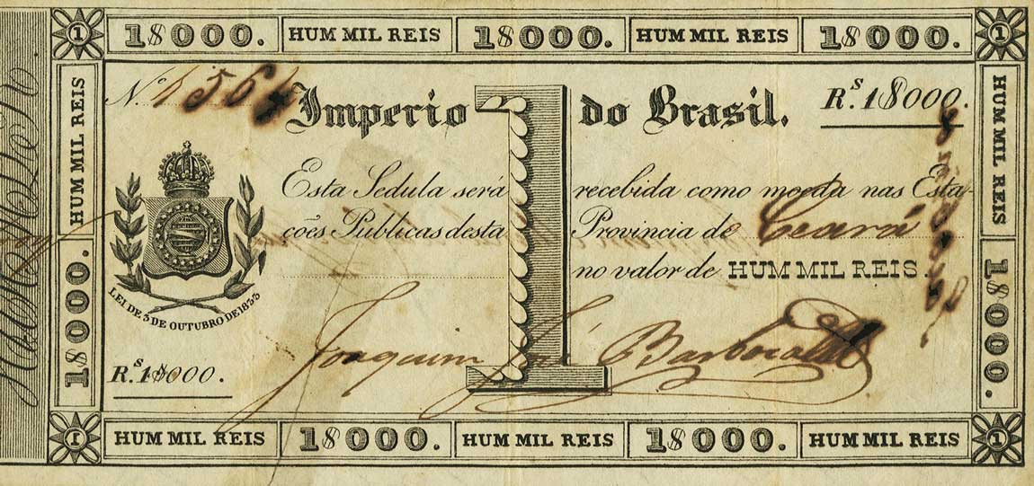 Front of Brazil pA151b: 1 Mil Reis from 1889