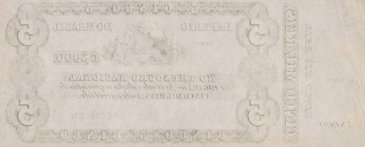 Back of Brazil pA240s: 5 Mil Reis from 1866