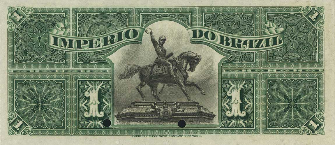 Back of Brazil pA255s: 1 Mil Reis from 1869