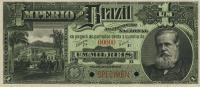 pA255s from Brazil: 1 Mil Reis from 1869