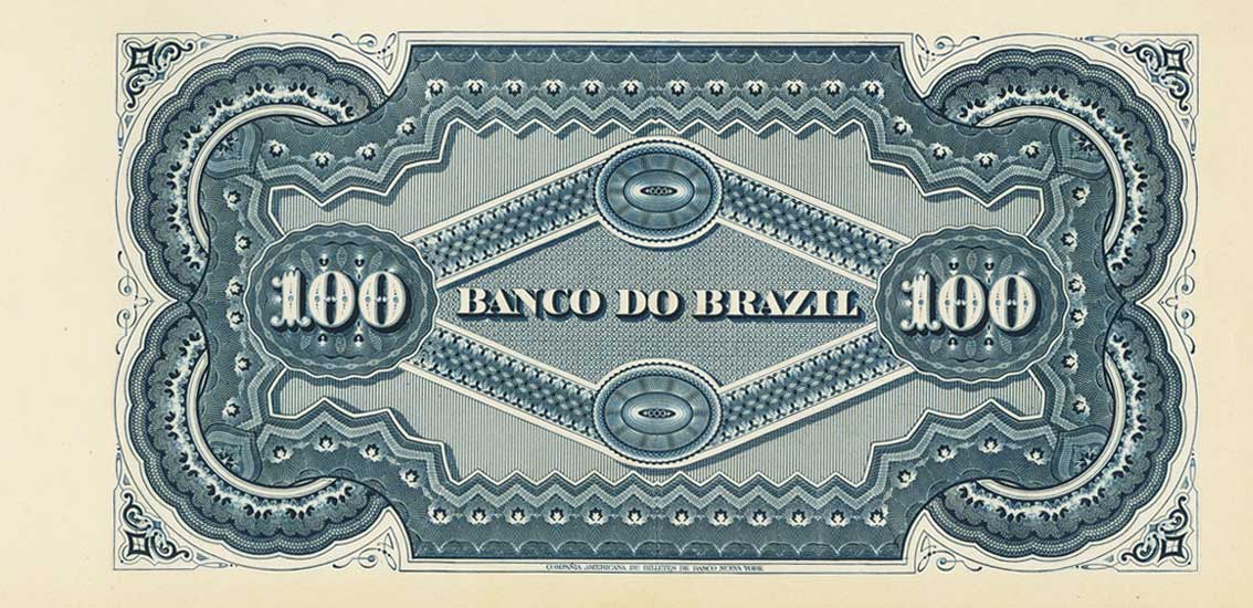 Back of Brazil pS526p: 100 Mil Reis from 1890