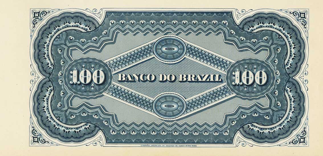Back of Brazil pS526p: 100 Mil Reis from 1890