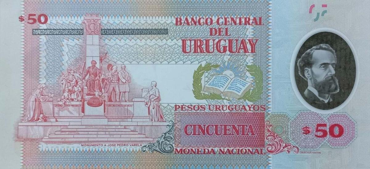 Back of Uruguay p102a: 50 Pesos Uruguayos from 2020