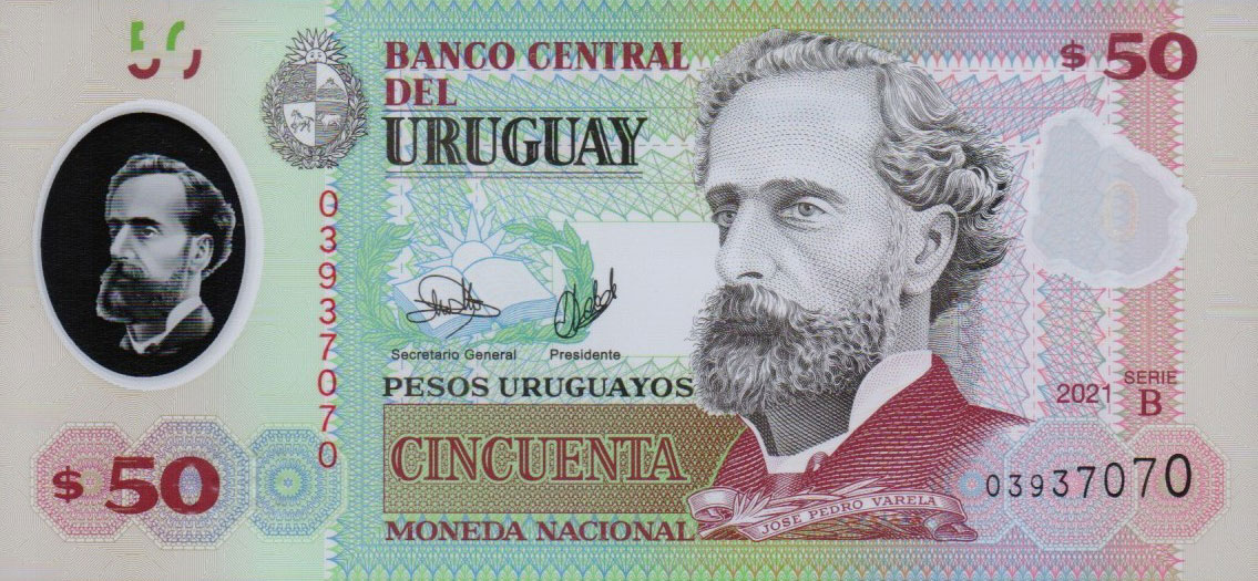 Front of Uruguay p102b: 50 Pesos Uruguayos from 2021