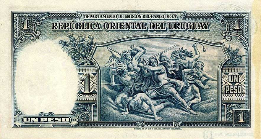 Back of Uruguay p28s: 1 Peso from 1935
