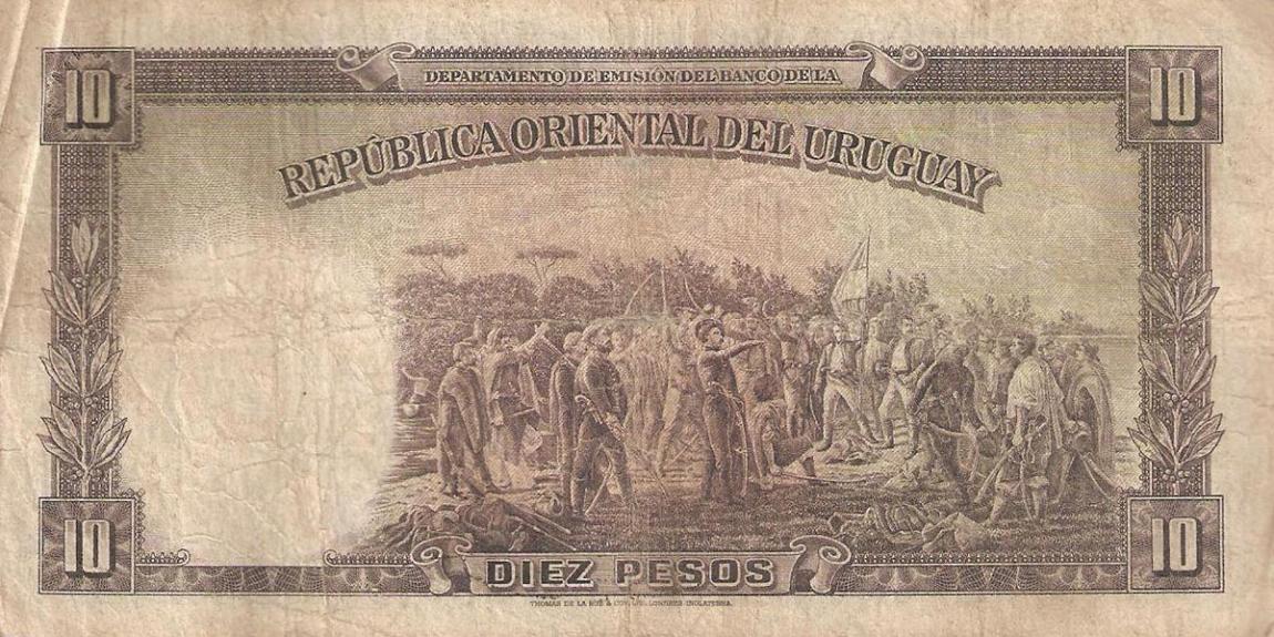 Back of Uruguay p30a: 10 Pesos from 1935