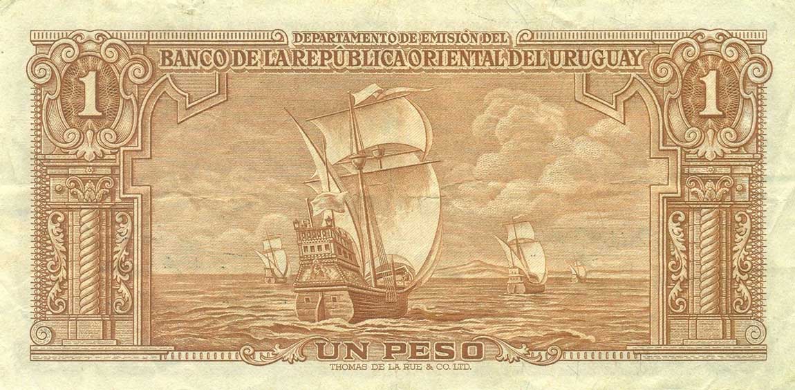 Back of Uruguay p35a: 1 Peso from 1939