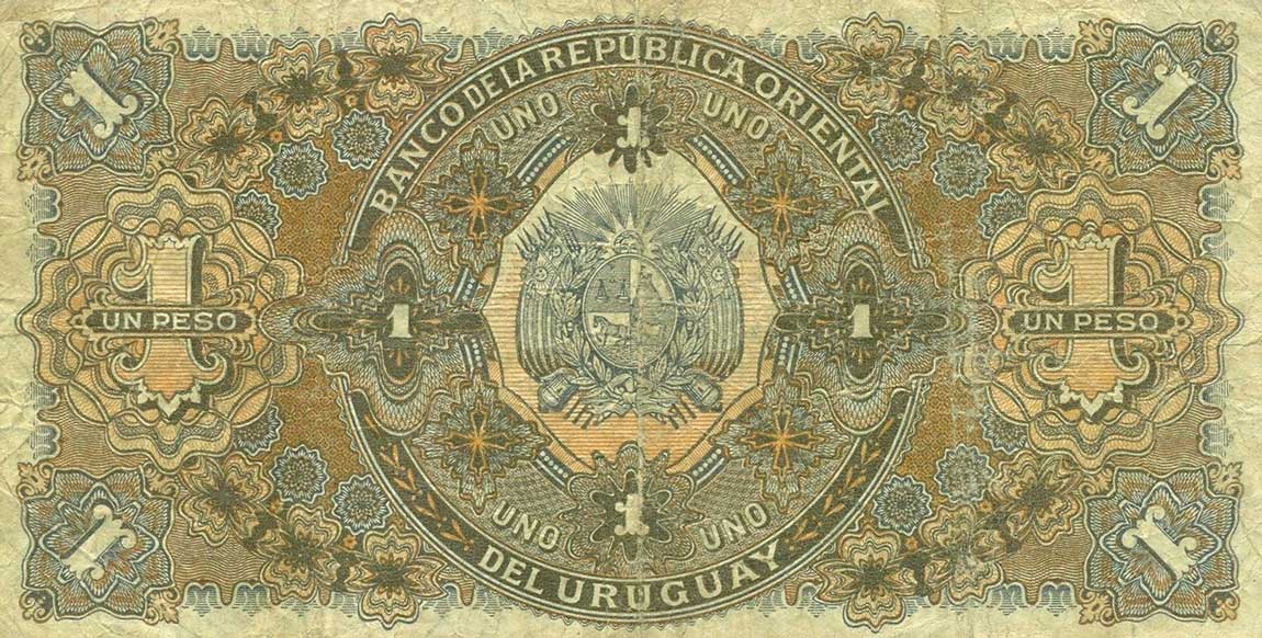 Back of Uruguay p3a: 1 Peso from 1896