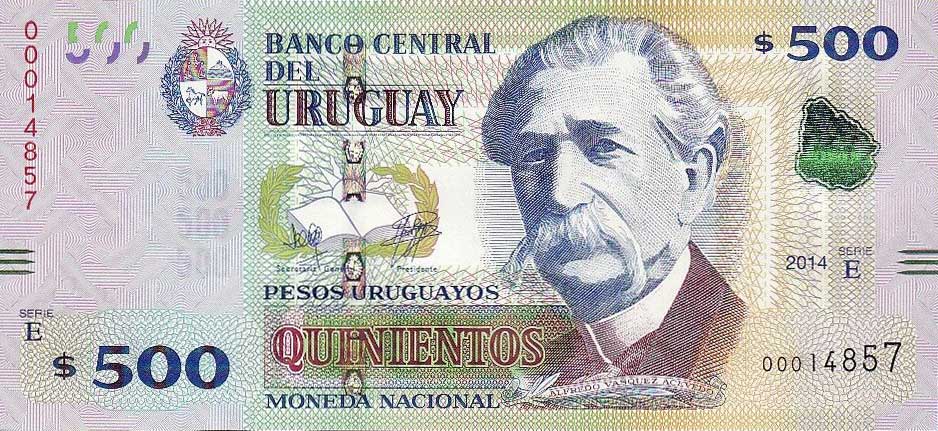 Front of Uruguay p97a: 500 Pesos Uruguayos from 2014
