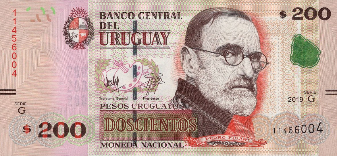 Front of Uruguay p96b: 200 Pesos Uruguayos from 2019