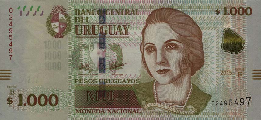 Front of Uruguay p98a: 1000 Pesos Uruguayos from 2015