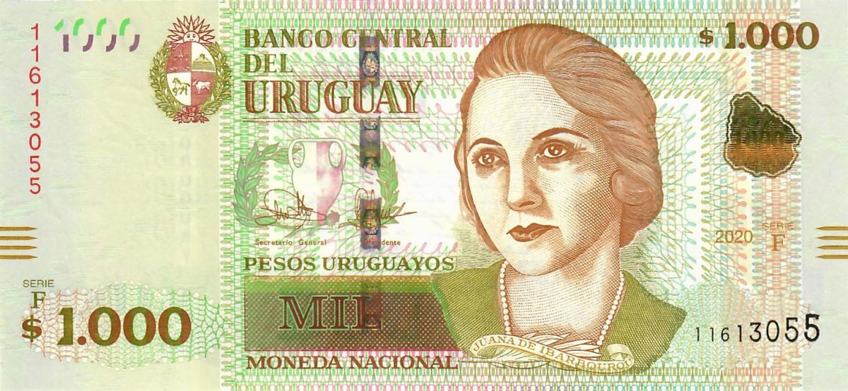 Front of Uruguay p98b: 1000 Pesos Uruguayos from 2020