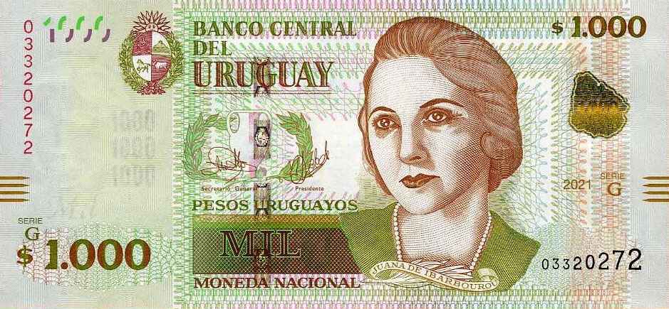 Front of Uruguay p98c: 1000 Pesos Uruguayos from 2021