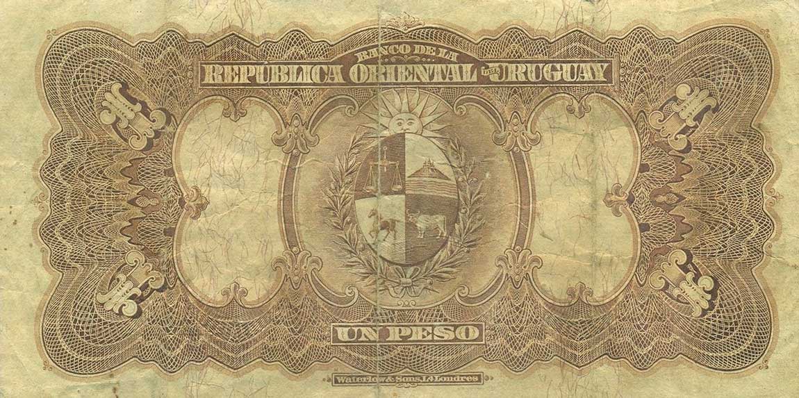 Back of Uruguay p9a: 1 Peso from 1914