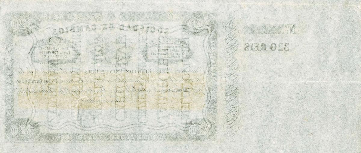 Back of Uruguay pS433: 320 Reis from 1856