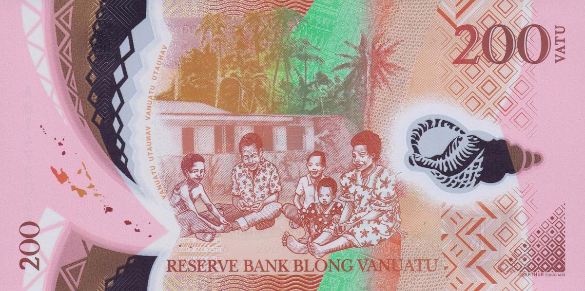 Back of Vanuatu p12: 200 Vatu from 2014