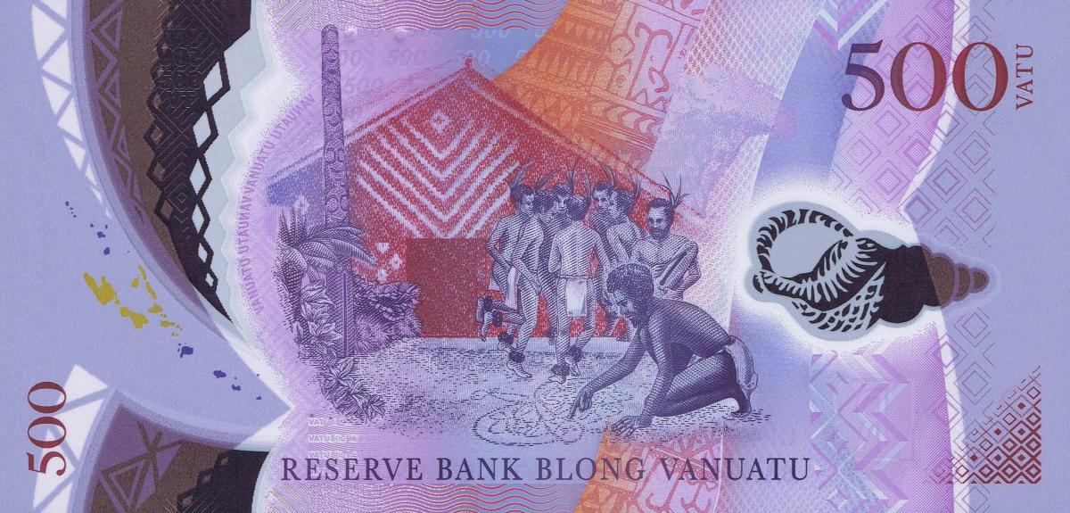 Back of Vanuatu p20: 500 Vatu from 2017