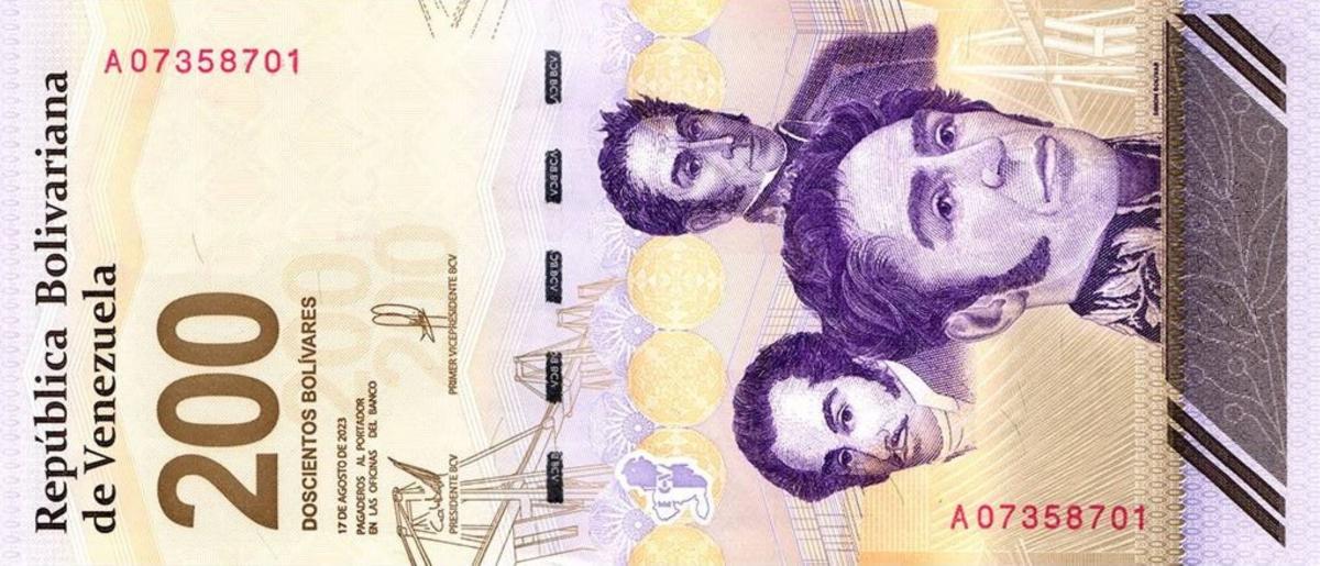 Front of Venezuela p120: 200 Bolivar from 2023