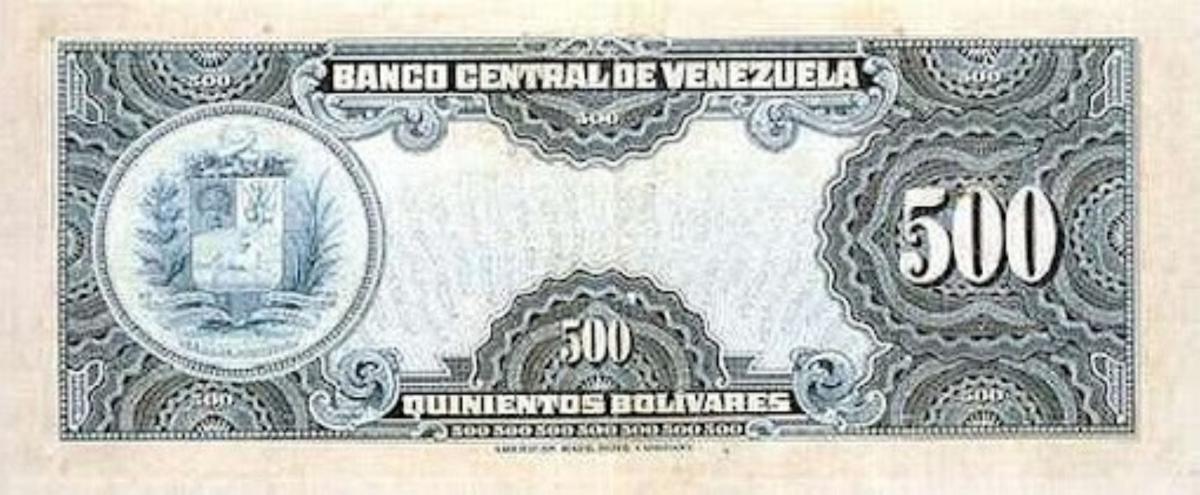 Back of Venezuela p35a: 500 Bolivares from 1940