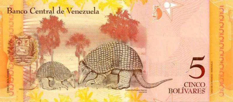 Back of Venezuela p89b: 5 Bolivares from 2007