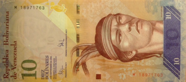 Front of Venezuela p90b: 10 Bolivares from 2009
