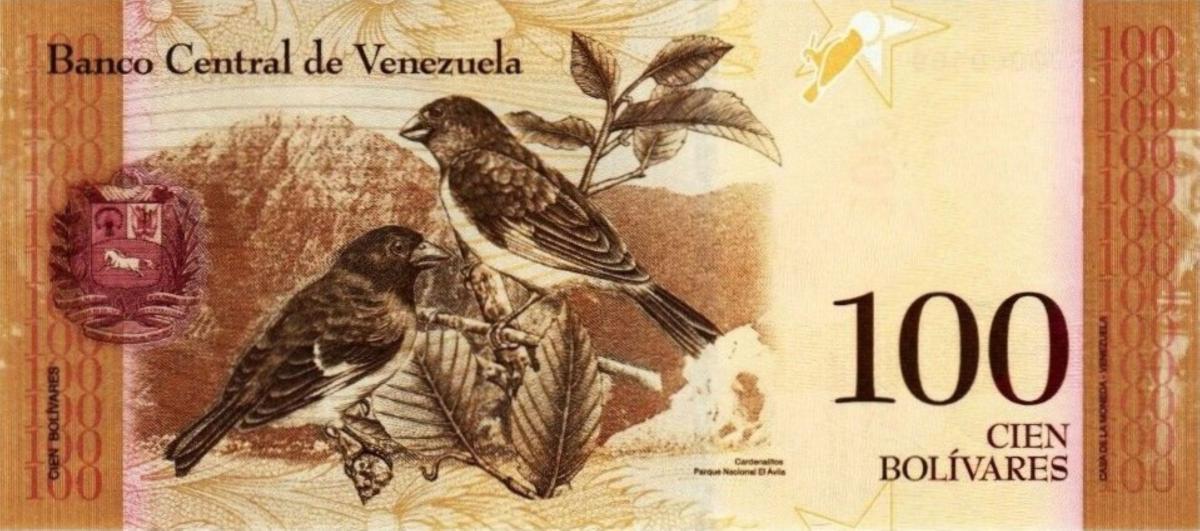 Back of Venezuela p93h: 100 Bolivares from 2014