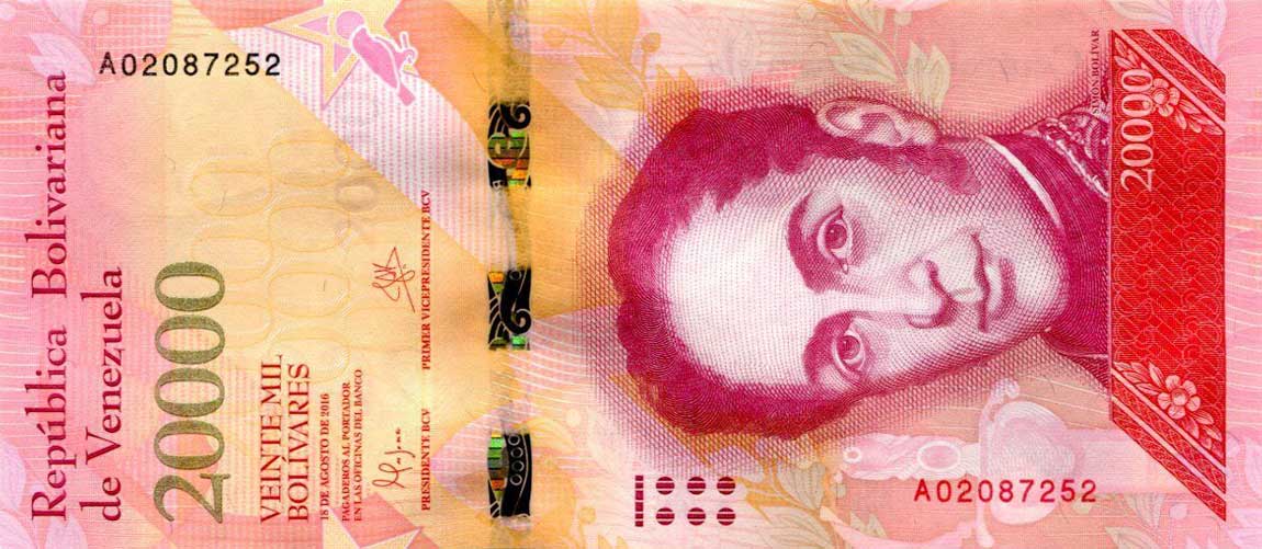 Front of Venezuela p99a: 20000 Bolivares from 2016