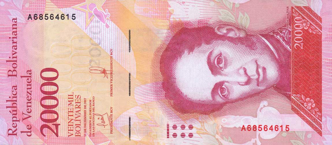 Front of Venezuela p99b: 20000 Bolivares from 2017