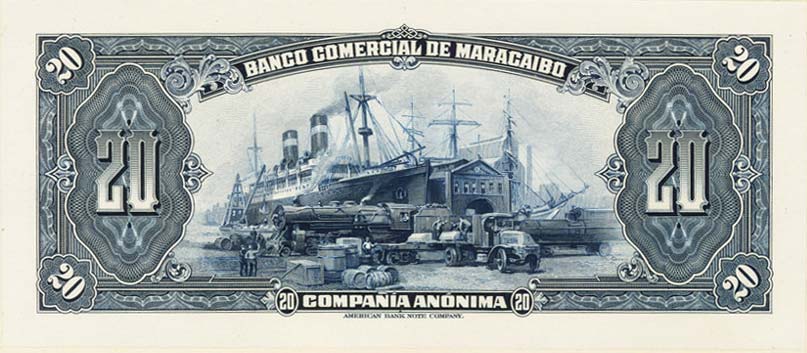 Back of Venezuela pS177p: 20 Bolivares from 1929
