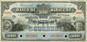 pS202 from Venezuela: 100 Bolivares from 1889