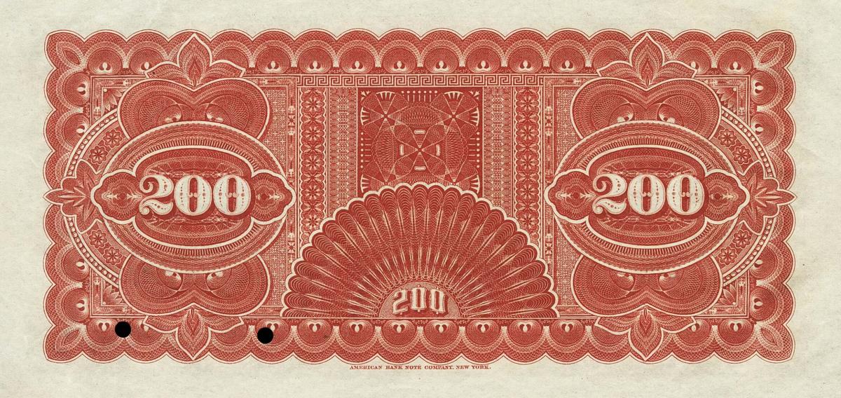 Back of Venezuela pS208s: 200 Bolivares from 1897