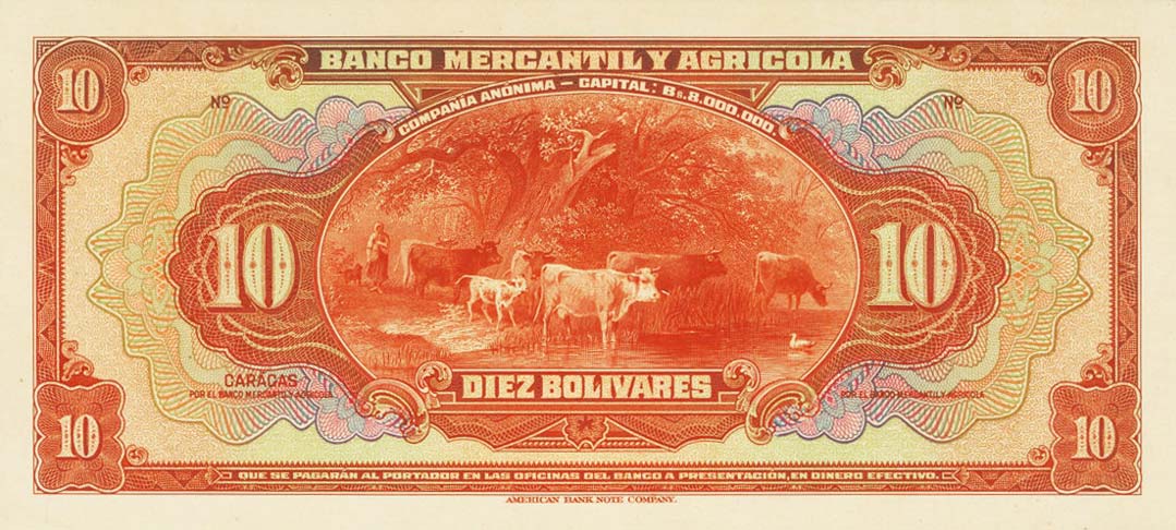 Front of Venezuela pS231p: 10 Bolivares from 1934