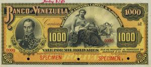 pS265s from Venezuela: 1000 Bolivares from 1890