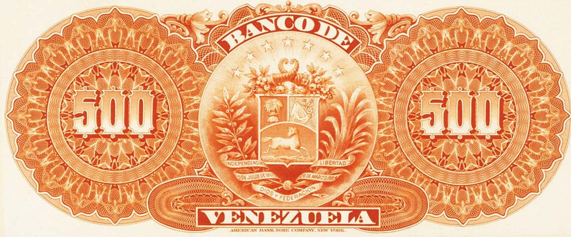 Back of Venezuela pS274p: 500 Bolivares from 1900