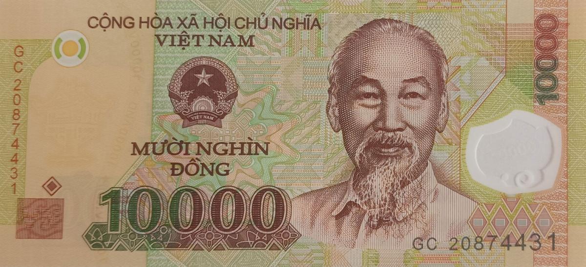 Front of Vietnam p119m: 10000 Dong from 2020