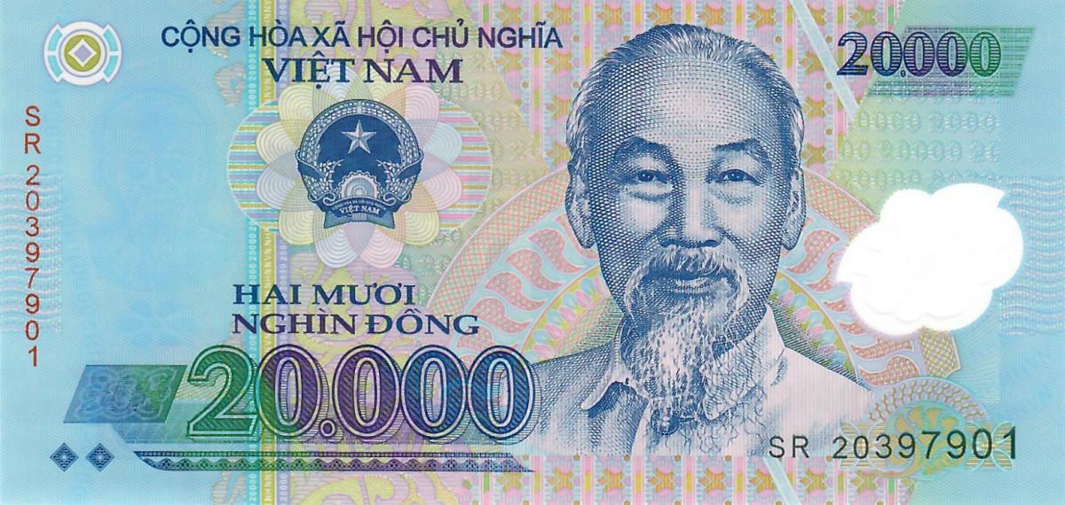 Front of Vietnam p120k: 20000 Dong from 2020