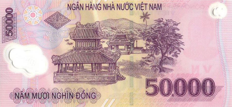 Back of Vietnam p121p: 50000 Dong from 2022