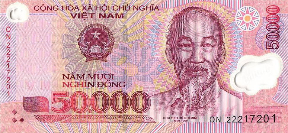 Front of Vietnam p121p: 50000 Dong from 2022