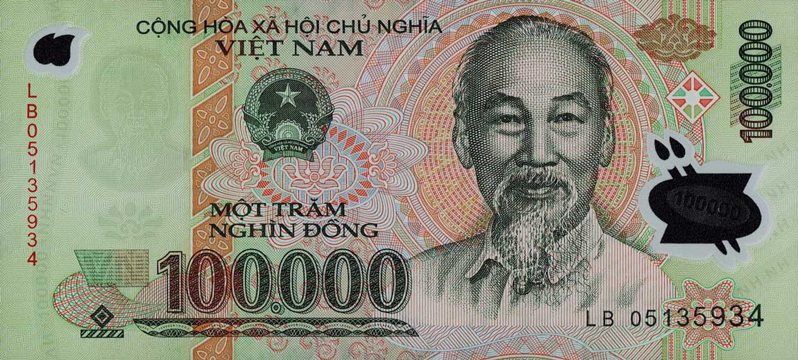 Front of Vietnam p122b: 100000 Dong from 2005