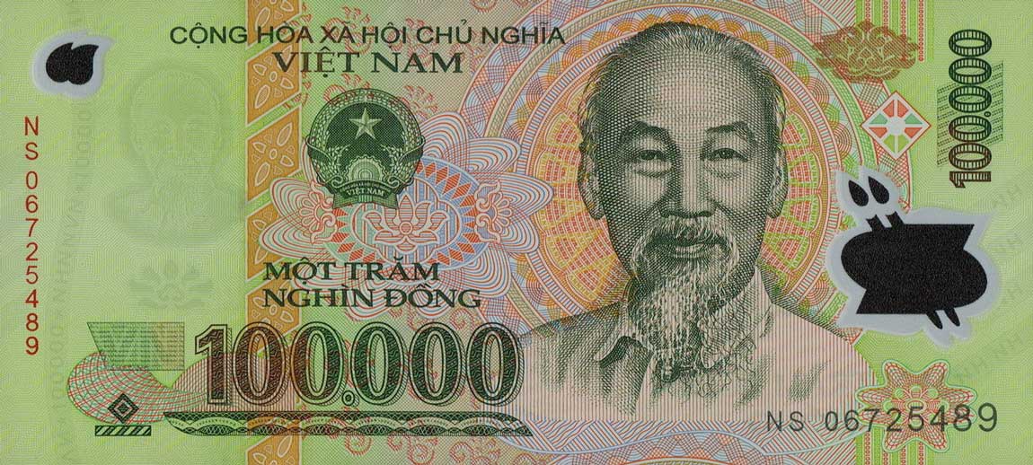 Front of Vietnam p122c: 100000 Dong from 2006