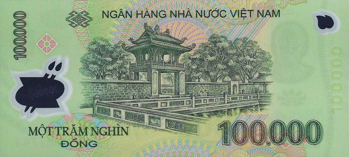 Back of Vietnam p122j: 100000 Dong from 2013