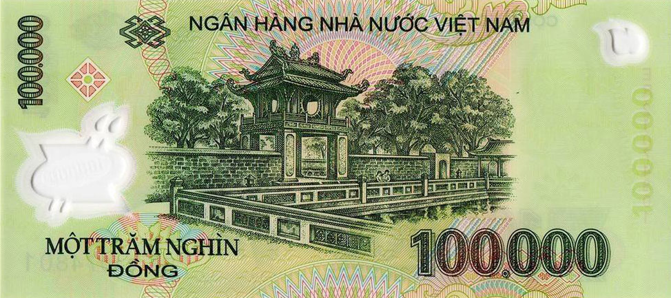 Back of Vietnam p122r: 100000 Dong from 2021