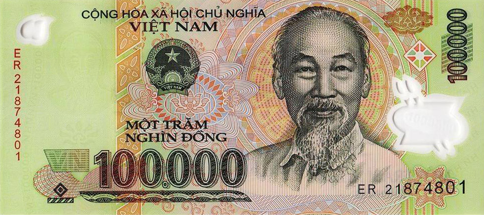 Front of Vietnam p122r: 100000 Dong from 2021
