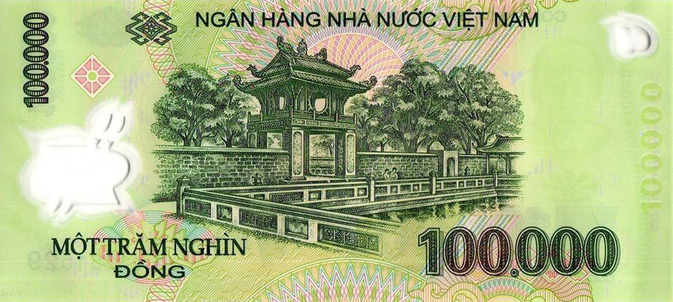 Back of Vietnam p122t: 100000 Dong from 2023