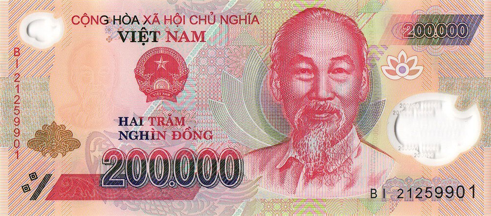Front of Vietnam p123l: 200000 Dong from 2021