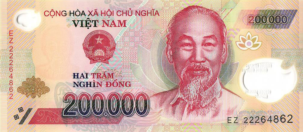 Front of Vietnam p123m: 200000 Dong from 2022