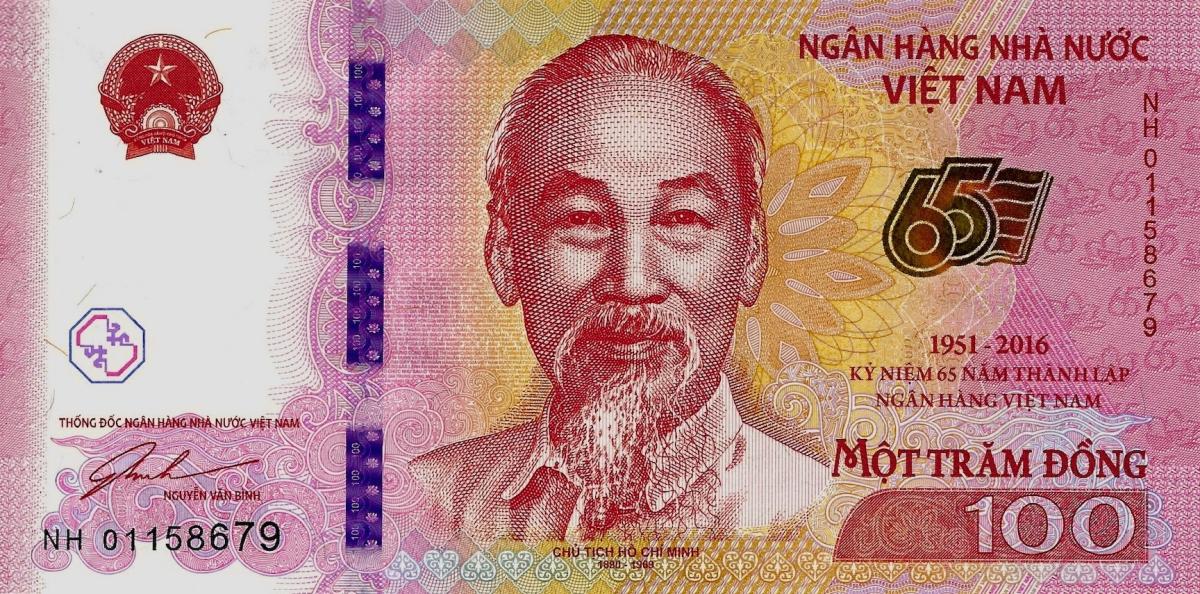 Front of Vietnam p125a: 100 Dong from 2016