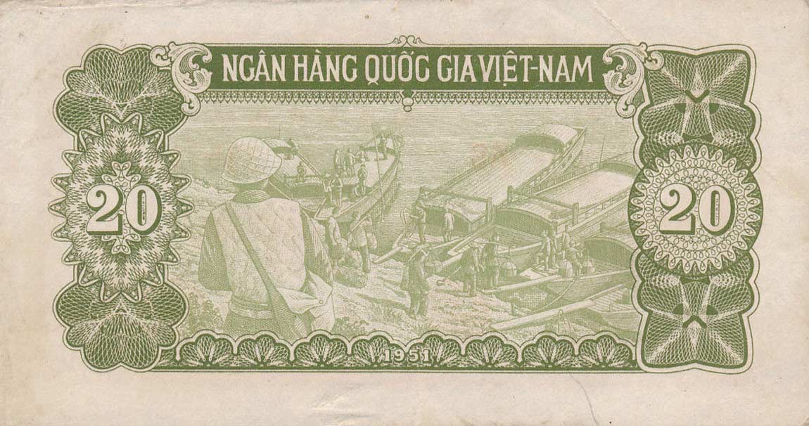 Back of Vietnam p60b: 20 Dong from 1951