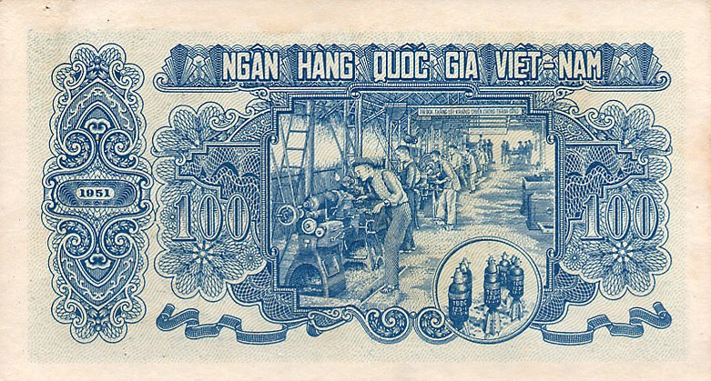 Back of Vietnam p62b: 100 Dong from 1951